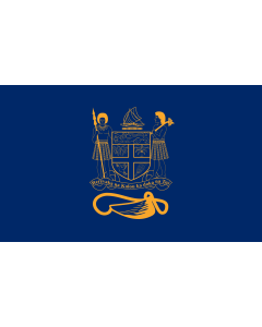 Flag: Standard of the President of Fiji bearing the full Coat of Arms of Fiji and a traditional Knot and Whale s tooth in Golden-Yellow |  landscape flag | 0.06m² | 0.65sqft | 20x30cm | 8x12in 