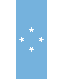 Bandera: Bandera vertical con manga cerrada para potencia Micronesia |  bandera vertical | 3.5m² | 300x120cm 