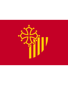 Flag: Languedoc-Roussillon |  landscape flag | 0.135m² | 1.5sqft | 30x45cm | 1x1.5foot 