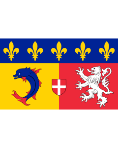Flag: Rhône-Alpes |  landscape flag | 0.135m² | 1.5sqft | 30x45cm | 1x1.5foot 