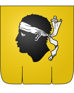 Flag: Bannière Royaume de Corse selon Gelre |  2.16m² | 23sqft | 150x140cm | 60x55inch 