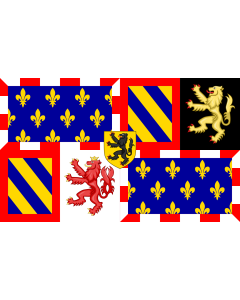 Flag: Borgoña | Top left and bottom right New Burgundy—blue |  landscape flag | 1.35m² | 14.5sqft | 90x150cm | 3x5ft 