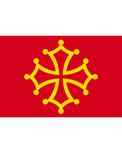 Flag: Occitania | Occitània  without star |  landscape flag | 1.35m² | 14.5sqft | 90x150cm | 3x5ft 