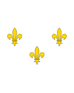 Flag: The  White  Royal Banner of France or  Bourbon Flag  was used in New France |  landscape flag | 0.06m² | 0.65sqft | 20x30cm | 8x12in 
