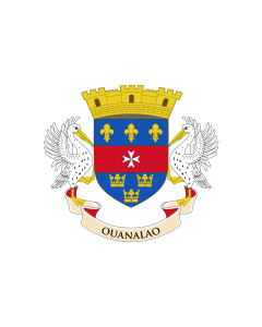 Flag: Local flag of Saint-Barthélemy, adopted 2007 |  landscape flag | 0.06m² | 0.65sqft | 20x30cm | 8x12in 