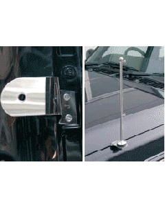 Estátor para estandartes del coche de chromo (para la parte izquierda del coche), atornillar, con ojetes