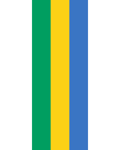 Vertical Hanging Swivel Crossbar Banner Flag: Gabon |  portrait flag | 6m² | 64sqft | 400x150cm | 13x5ft 