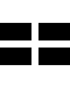 Flag: Cornwall (Saint Piran's Flag) |  landscape flag | 1.5m² | 16sqft | 100x150cm | 3.5x5ft 