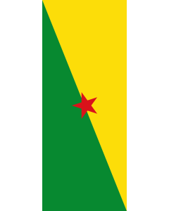 Vertical Hanging Swivel Crossbar Banner Flag: French Guiana |  portrait flag | 3.5m² | 38sqft | 300x120cm | 10x4ft 