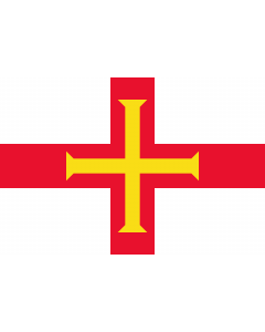 Flag: Guernsey |  landscape flag | 0.375m² | 4sqft | 50x75cm | 1.5x2.5ft 