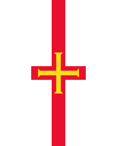 Vertical Hanging Swivel Crossbar Banner Flag: Guernsey |  portrait flag | 6m² | 64sqft | 400x150cm | 13x5ft 
