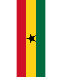 Vertical Hanging Swivel Crossbar Banner Flag: Ghana |  portrait flag | 6m² | 64sqft | 400x150cm | 13x5ft 