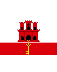 Flag: Gibraltar |  landscape flag | 0.06m² | 0.65sqft | 20x30cm | 8x12in 