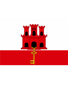 Flag: Gibraltar |  landscape flag | 2.16m² | 23sqft | 120x180cm | 4x6ft 