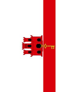 Drapeau: bannière drapau avec tunnel et avec crochets Gibraltar | portrait flag | 3.5m² | 300x120cm