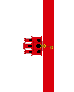 Drapeau: bannière drapau avec tunnel sans crochets Gibraltar | portrait flag | 6m² | 400x150cm