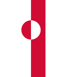 Vertical Hanging Swivel Crossbar Banner Flag: Greenland |  portrait flag | 6m² | 64sqft | 400x150cm | 13x5ft 