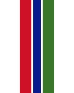 Vertical Hanging Swivel Crossbar Banner Flag: Gambia |  portrait flag | 6m² | 64sqft | 400x150cm | 13x5ft 