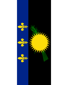 Drapeau: bannière drapau avec tunnel sans crochets Guadeloupe | portrait flag | 3.5m² | 300x120cm