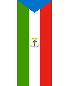 Bandera: Bandera vertical con manga cerrada para potencia Guinea Ecuatorial |  bandera vertical | 3.5m² | 300x120cm 