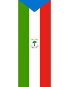 Bandera: Bandera vertical con manga cerrada para potencia Guinea Ecuatorial |  bandera vertical | 6m² | 400x150cm 