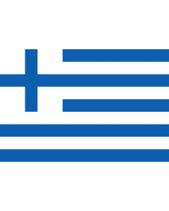 Flag: Hellenic Merchant Navy  1822-1828  Dubious decree authorizing the flag does not mention the merchant flag as striped  cf here  --- source click here |  landscape flag | 1.35m² | 14.5sqft | 90x150cm | 3x5ft 