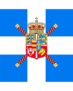 Flag: Royal Standard of the Kingdom of Greece 1913-1917 and then 1920-1922, Used by King Constantine I |  1.35m² | 14.5sqft | 120x120cm | 45x45inch 