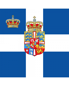 Flag: Standard of the Crown Prince of Greece |  1.35m² | 14.5sqft | 120x120cm | 45x45inch 