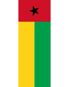 Vertical Hanging Swivel Crossbar Banner Flag: Guinea-Bissau |  portrait flag | 6m² | 64sqft | 400x150cm | 13x5ft 
