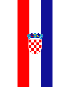 Bandera de Bandera vertical con manga cerrada para potencia  Croacia |  bandera vertical | 3.5m² | 300x120cm 