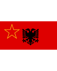 Flagge: Large SFR Yugoslav Albanian Minority | Image by User R-41 of the flag of the Albanian Minority of Kosovo in the Socialist Federal Republic of Yugoslavia  |  Querformat Fahne | 1.35m² | 80x160cm 