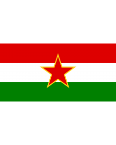 Flag: Image by User R-41 of the former Yugoslav Hungarian minority flag |  landscape flag | 2.16m² | 23sqft | 100x200cm | 40x80inch 