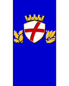 Bandera de  Svečana zastava Rovinja | The ceremonial flag of the City of Rovinj | Die zeremonielle Flagge der Stadt Rovinj | Da ceremonia della Città di Rovigno | Svečana zastava grada Rovinja | Svečana zastava mesta Rovinja |  bandera vertical | 1.35m² |