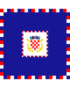 Flagge: XL Admiral der Kroatischer Streitkräfte  |  Fahne 2.16m² | 150x150cm 