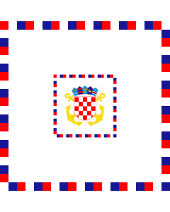 Bandera de  Komodora OS RH | Commodore of the Armed Forces of the Republic of Croatia | Kommodore der Kroatischer Streitkräfte | Per il commodoro delle Forze Armate della Repubblica di Croazia |  2.16m² | 150x150cm 