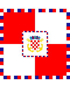 Bandera de  Kontraadmirala OS RH | Counter admiral  rear admiral  of the Armed Forces of the Republic of Croatia | Kontreadmiral der Kroatischer Streitkräfte | Per il contrammiraglio delle Forze Armate della Repubblica di Croazia |  2.16m² | 150x150cm 