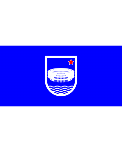 Flag: Municipality of Pula in the period of SFRY  1973 |  landscape flag | 1.35m² | 14.5sqft | 80x160cm | 30x60inch 