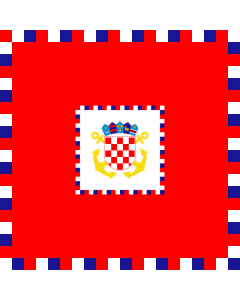 Bandera de  Viceadmirala OS RH | Vice admiral of the Armed Forces of the Republic of Croatia | Vizeadmiral der Kroatischer Streitkräfte | Per il viceammiraglio delle Forze Armate della Repubblica di Croazia |  1.35m² | 120x120cm 
