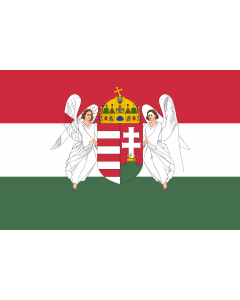 Flag: A variant of the flag of the Kingdom of Hungary used between 6 November 1915 to 29 November 1918 |  landscape flag | 0.06m² | 0.65sqft | 20x30cm | 8x12in 