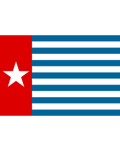 Bandera: Morning Star | Unofficial Morning Star flag | Morgenster, Vlag van Westelijk Nieuw-Guinea | Indonesia, Bendera Papua Barat | Флаг утренней звезды |  bandera paisaje | 1.35m² | 90x150cm 