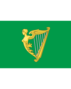 Flag: A traditional green harp flag of Ireland with a slightly different harp from File Arms of Ireland  Historical |  landscape flag | 0.06m² | 0.65sqft | 20x30cm | 8x12in 