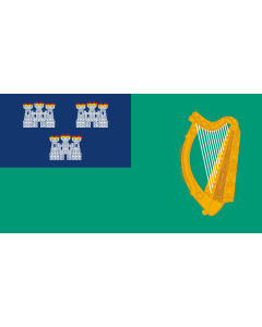 Flag: IRL Dublin | Dublin City, Ireland |  landscape flag | 6.7m² | 72sqft | 190x350cm | 75x140inch 