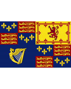 Flag: Royal Standard of England  1603-1649, 1660-1689, 1702-1707 |  landscape flag | 0.06m² | 0.65sqft | 20x30cm | 8x12in 