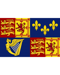 Flag: Royal Standard of Great Britain  1707-1714 | Royal Standard of Great Britain between 1707 to 1714 |  landscape flag | 2.16m² | 23sqft | 120x180cm | 4x6ft 