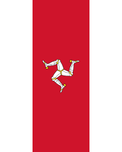Bandera: Bandera vertical con potencia Isla de Man |  bandera vertical | 6m² | 400x150cm 