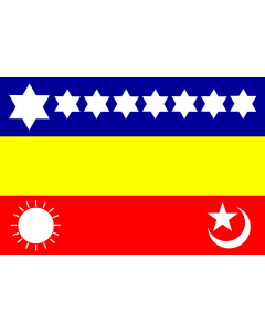 Flag: 1907-India | One 1907 version of early Indian nationalist |  landscape flag | 1.35m² | 14.5sqft | 90x150cm | 3x5ft 