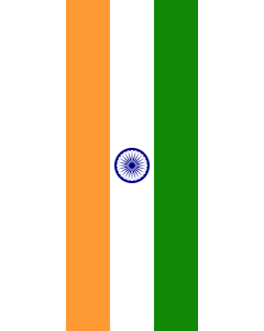 Bandera: Bandera vertical con manga cerrada para potencia India |  bandera vertical | 3.5m² | 300x120cm 