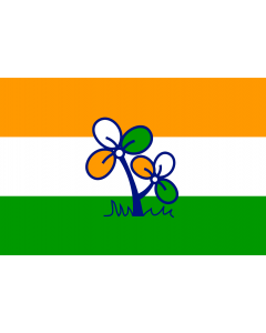 Flag: All India Trinamool Congress  political party |  landscape flag | 2.16m² | 23sqft | 120x180cm | 4x6ft 
