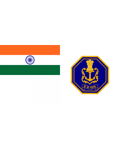Flag: Naval Ensign of India |  landscape flag | 0.06m² | 0.65sqft | 17x34cm | 7x14inch 