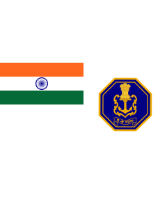 Flag: Naval Ensign of India |  landscape flag | 0.06m² | 0.65sqft | 17x34cm | 7x14inch 